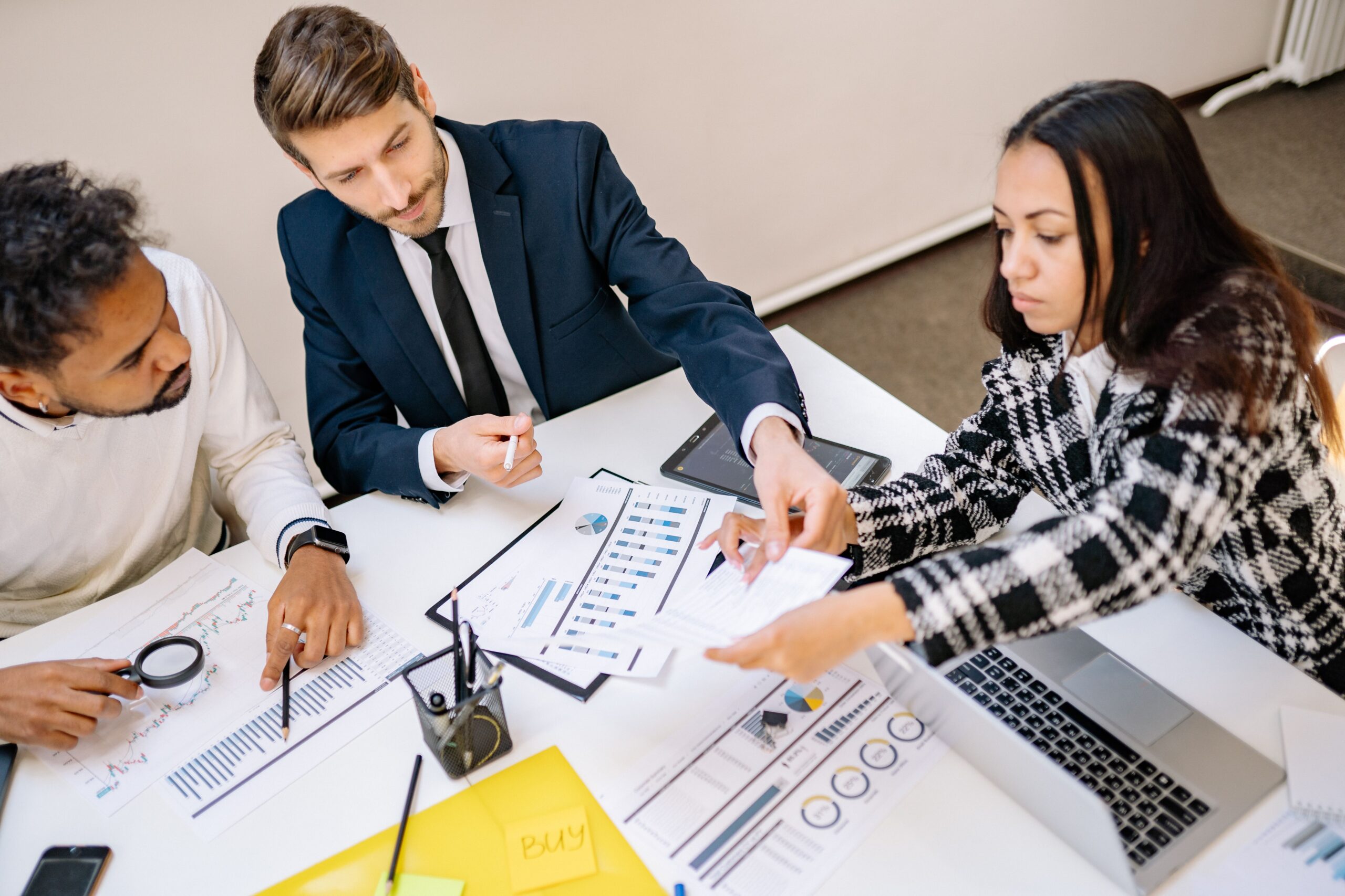 People in the middle of a meeting